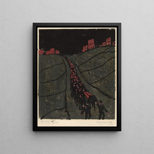 The Beginning of the Burial - Walter Gramatt — framed artwork on a wall