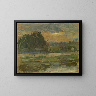 Evening on the Seine - Walter Kurt Wiemken — framed artwork on a wall