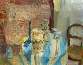 Still life with a lemon and a grape - Walter Kurt Wiemken — artwork view