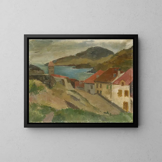 View from Fort Miradou in Collioure - Walter Kurt Wiemken — framed artwork on a wall