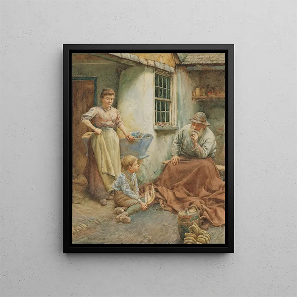 Les contes des pêcheurs - Walter Langley — framed artwork on a wall