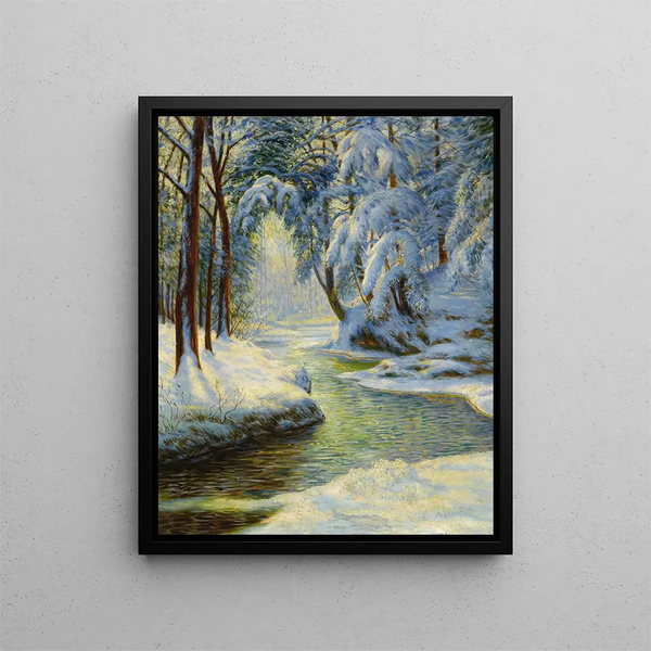 Winter Landscape Painting - Walter Launt Palmer — framed artwork on a wall