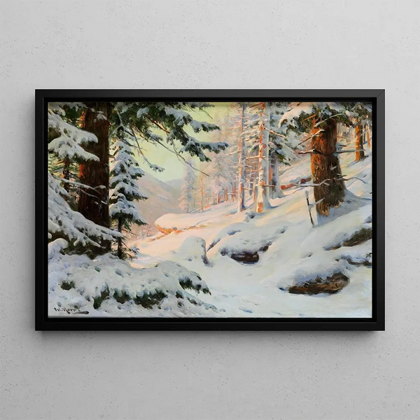 Winter Sun Painting - Walter Moras — framed artwork on a wall