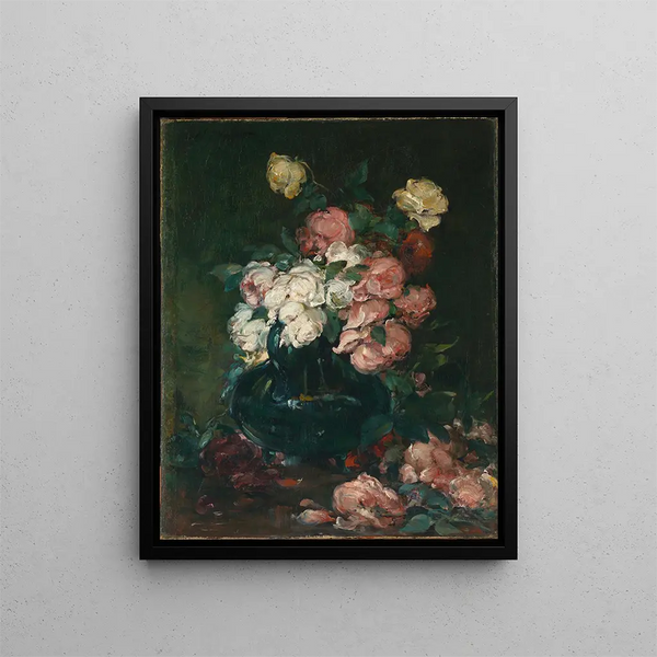 Roses - Walter Shirlaw — framed artwork on a wall