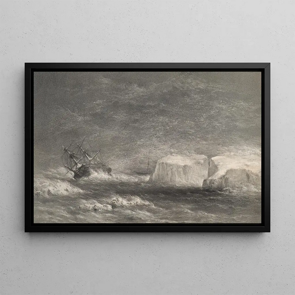 Position périlleuse du HMS Assistance et du Pioneer le soir du 12 octobre 1853, Disaster Bay - Walter William May — framed artwork on a wall