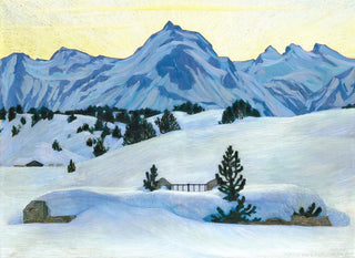 Winter landscape painting near Maloja - Walter von Ruckteschell — artwork view