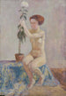 Nude painting with flower pot - Walther Gamerith — artwork view