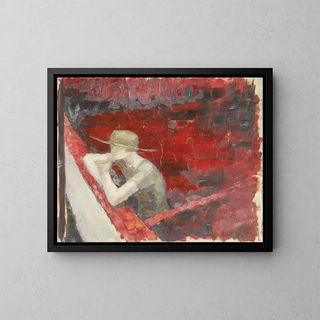Lady on the wall - Walther Gamerith — framed artwork on a wall
