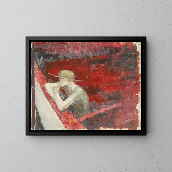 Lady on the wall - Walther Gamerith — framed artwork on a wall