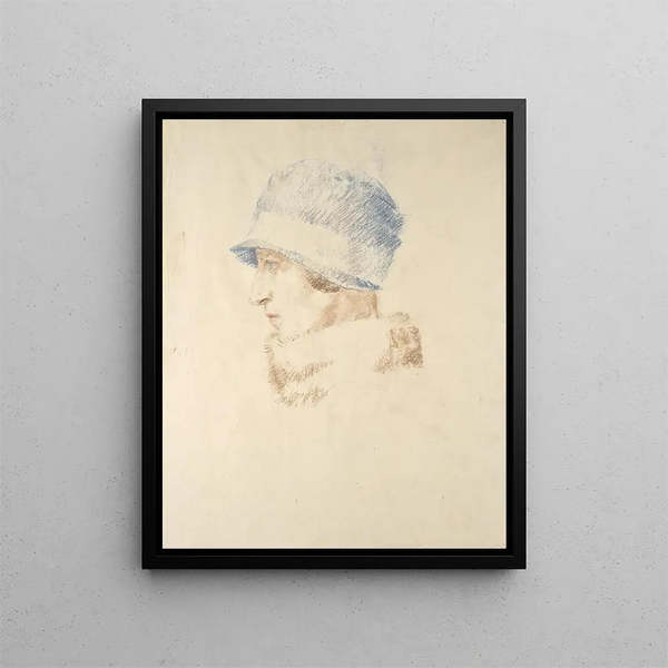 Dame au chapeau - Walther Gamerith — framed artwork on a wall