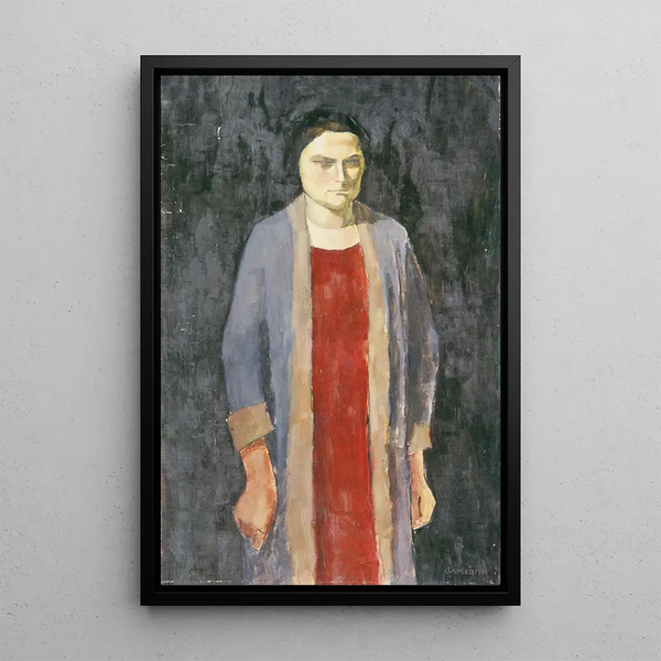 Dame au manteau bleu - Walther Gamerith — framed artwork on a wall
