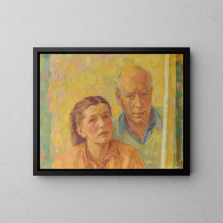 Portrait painting double of Walter and Grete Gamerith - Walther Gamerith — framed artwork on a wall