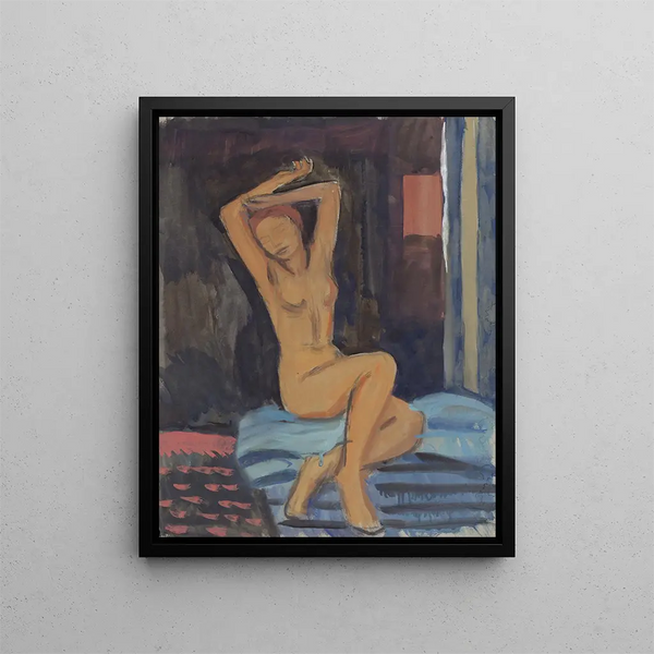 Character with Raised Arms - Walther Gamerith — framed artwork on a wall