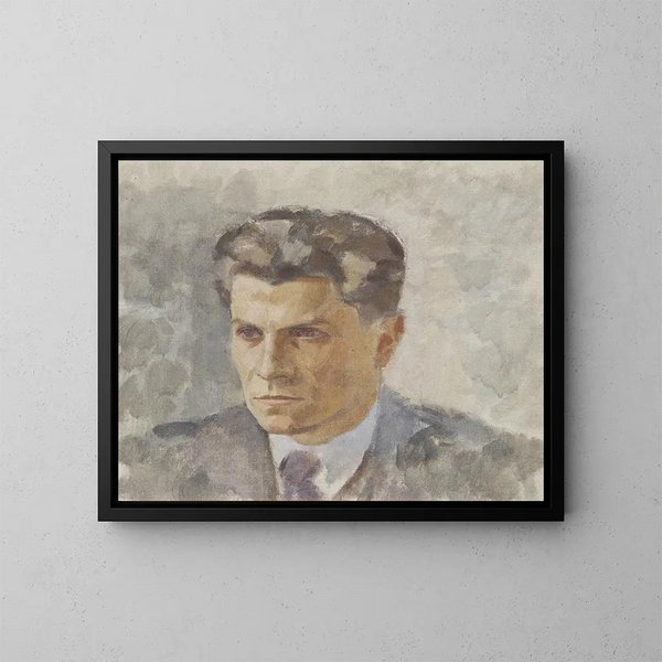 Portrait of a man - Walther Gamerith — framed artwork on a wall