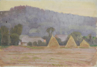 Walther Gamerith - Landschaft mit Heuschobern.webp