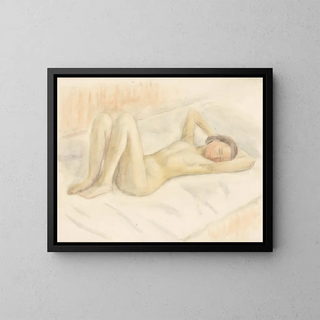 Acte féminin allongé - Walther Gamerith — framed artwork on a wall