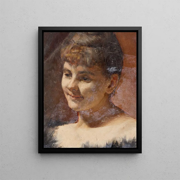 Study of a Lady's Portrait - Walther Gamerith — framed artwork on a wall