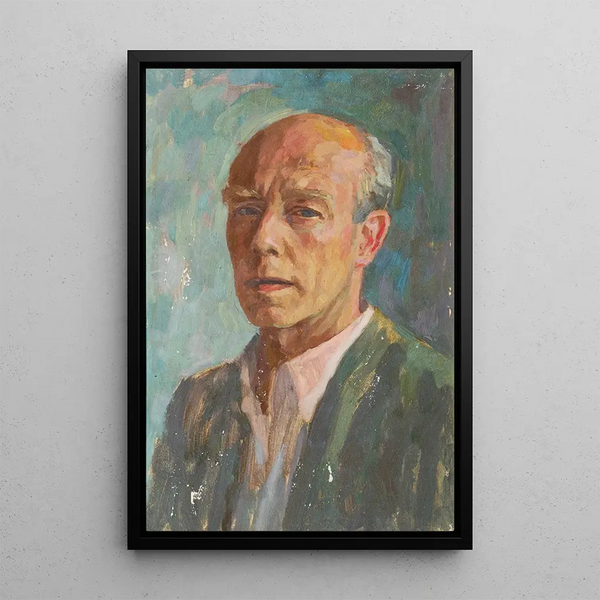 Late Self-Portrait Painting - Walther Gamerith — framed artwork on a wall