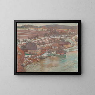 Unterbuchberg at the beginning of spring - Walther Gamerith — framed artwork on a wall