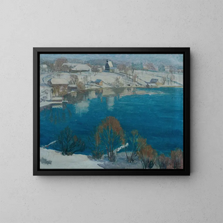 Under the Buchberg in Winter I - Walther Gamerith — framed artwork on a wall