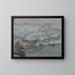 Winter landscape painting at the edge of Lake Attersee - Walther Gamerith — framed artwork on a wall