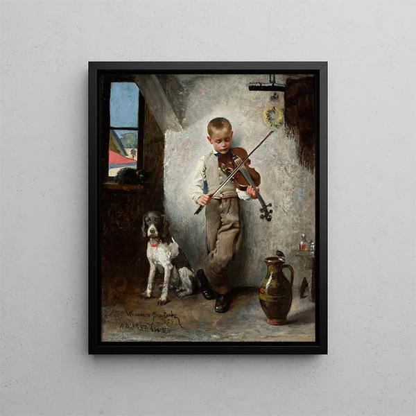 Violoneux - Wandalin Strzałecki — framed artwork on a wall