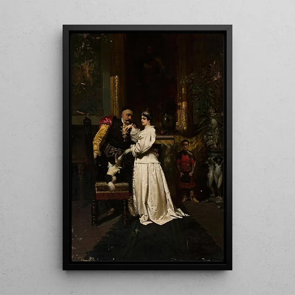 King John III Sobieski and Marysieka - Wandalin Strzałecki — framed artwork on a wall