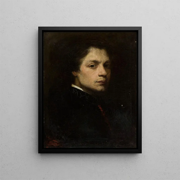 Self-portrait - Wandalin Strzałecki — framed artwork on a wall