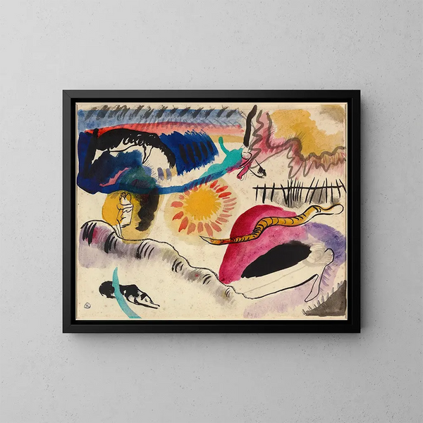 Watercolor n° 3 Garden of Love - Wassily Kandinsky — framed artwork on a wall
