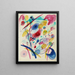 Composition in red, blue, green, and yellow - Wassily Kandinsky — framed artwork on a wall