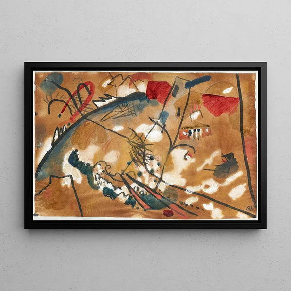 Sketch for Improvisation 24, Troïka II - Wassily Kandinsky — framed artwork on a wall
