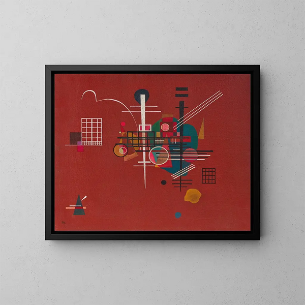 Red painting deaf - Wassily Kandinsky — framed artwork on a wall