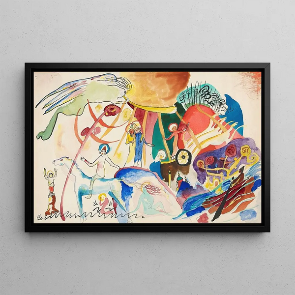 Sketch for All Saints II Composition with Saints - Wassily Kandinsky — framed artwork on a wall