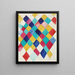 Study of color with diamonds - Wassily Kandinsky — framed artwork on a wall