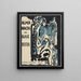 Final design of the cover of the Almanac Le Cavalier Bleu - Wassily Kandinsky — framed artwork on a wall