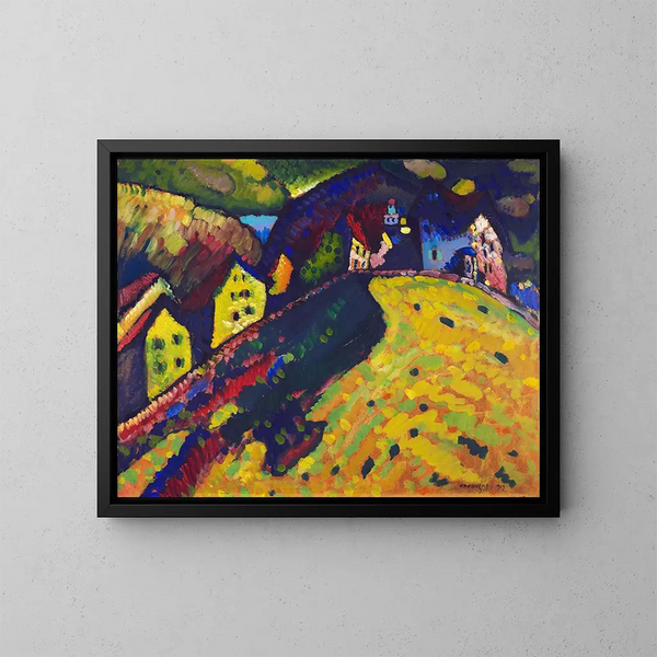 Houses in Murnau - Wassily Kandinsky — framed artwork on a wall