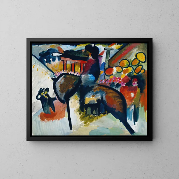 Impression IV: Gendarme - Wassily Kandinsky — framed artwork on a wall
