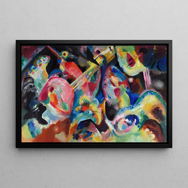 Improvisation Inondation - Wassily Kandinsky — framed artwork on a wall