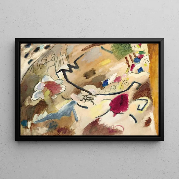 Improvisation with horses Study for Improvisation 20 - Wassily Kandinsky — framed artwork on a wall
