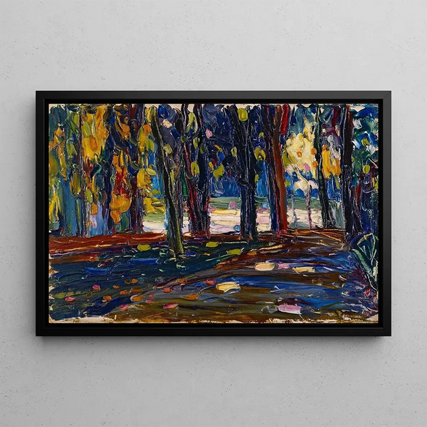 In the Saint-Cloud Park Autumn II - Wassily Kandinsky — framed artwork on a wall