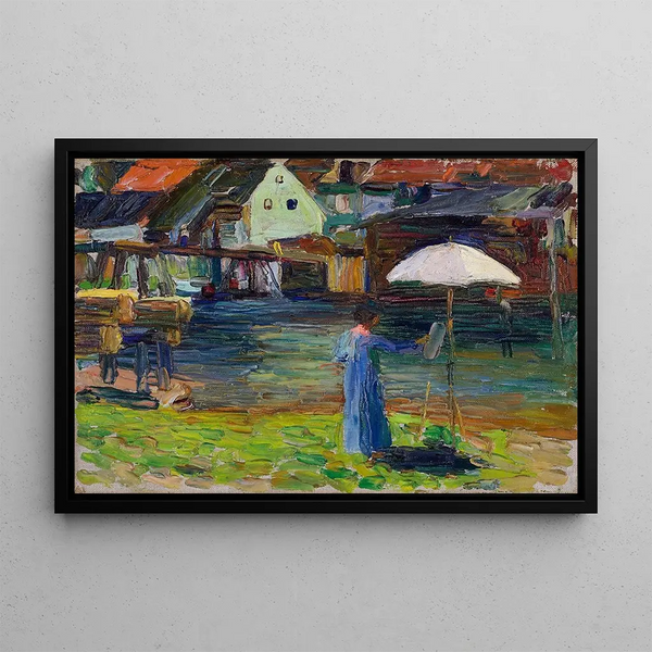 Kallmünz Gabriele Münter painting I - Wassily Kandinsky — framed artwork on a wall