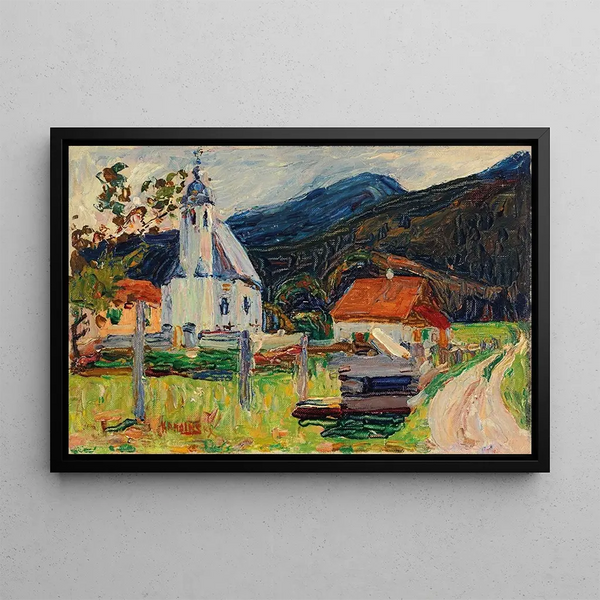 Kochel, Village Church - Wassily Kandinsky — framed artwork on a wall