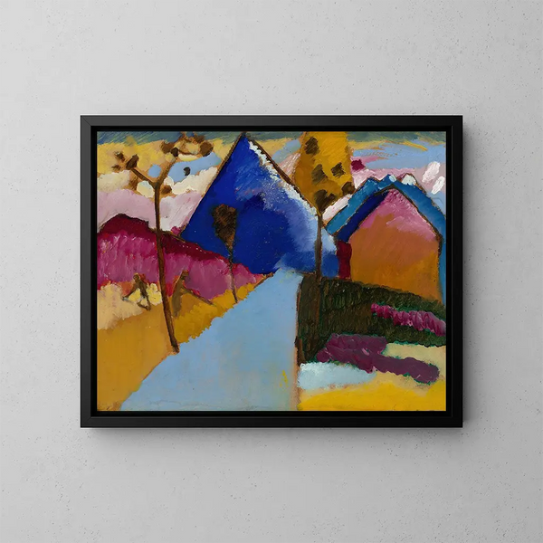 Rue droite de Kochel - Wassily Kandinsky — framed artwork on a wall