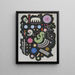 Black Painting second - Wassily Kandinsky — framed artwork on a wall
