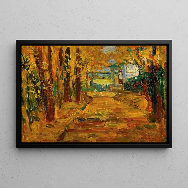 Saint-Cloud Park Painting Autumn I - Wassily Kandinsky — framed artwork on a wall