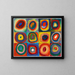 Squares with Concentric Circles - Wassily Kandinsky — framed artwork on a wall
