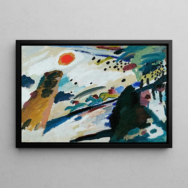 Romantic landscape painting - Wassily Kandinsky — framed artwork on a wall