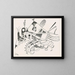 Drawing for the neighborhood - Wassily Kandinsky — framed artwork on a wall