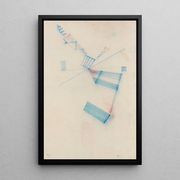 Two Spirals - Wassily Kandinsky — framed artwork on a wall