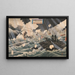 Images of the Russo-Japanese conflict number four, second attack on Port Arthur at 3:00 am on February 13 during a snowstorm - Watanabe Nobukazu — framed artwork on a wall